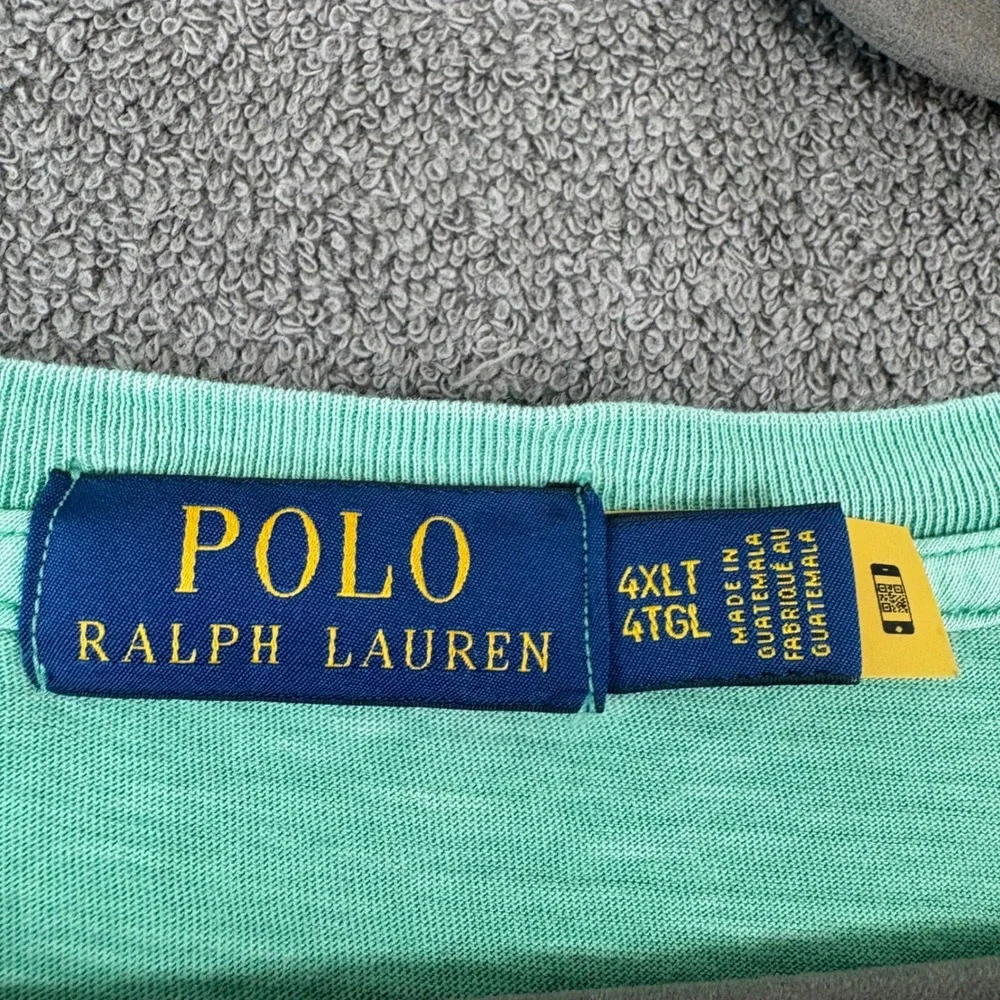 Polo Ralph Lauren T-shirt Mens Size 4XLT Green Big Pony Logo Jersey Slub Polo 67